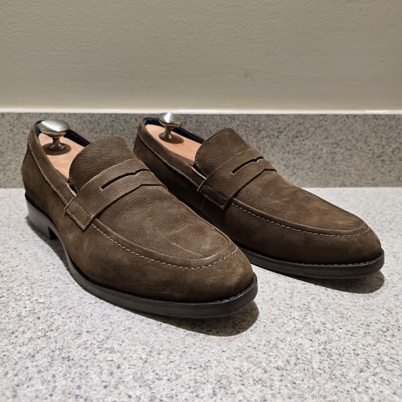 Johnston & Murphy 20-4932 Brown Suede Penny Loafers - Picture 2 of 8